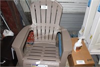 2- plastic adirondack chairs (damaged)