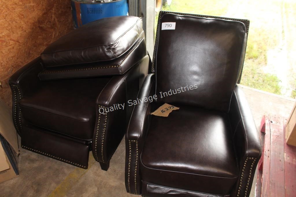 2- leather accent chairs (damaged)