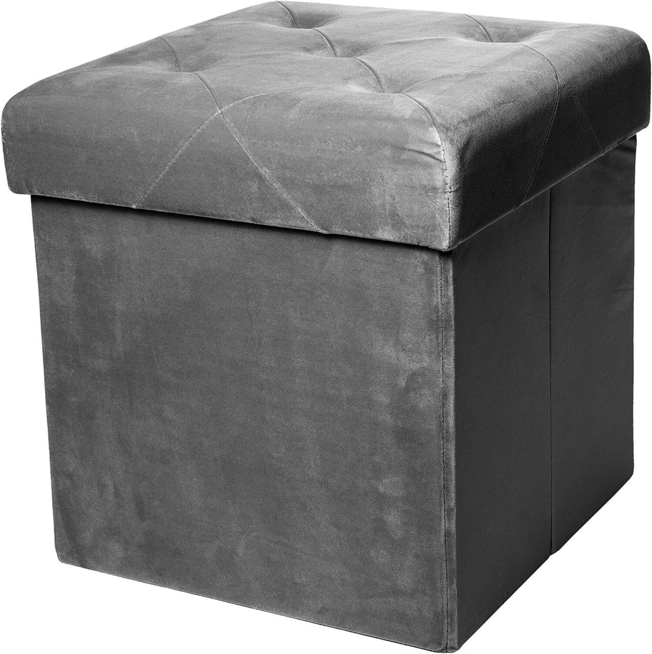 Red Co. Square Luxury Storage Ottoman with Padded