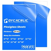 2 Pack 24x36 Clear Acrylic Plexiglass Sheet 1/8 Th