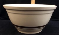 VINTAGE YELLOW WARE BOWL BROWN BANDS
