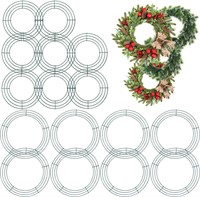 16 Pieces Christmas Wire Wreath Frame Xmas Metal W