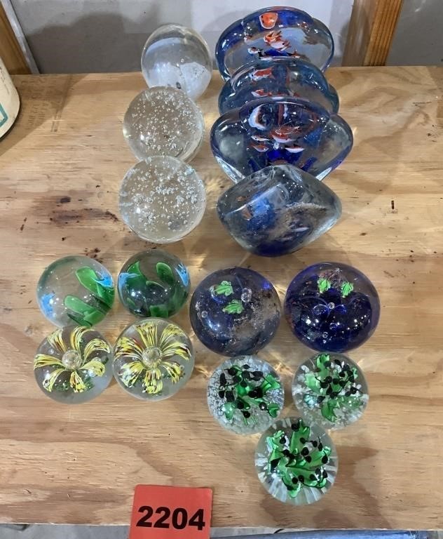 16 Glass Paper Weights