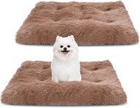Soaoo 2 Pcs Plush Dog Beds Fluffy Pet Bed Pads Sof