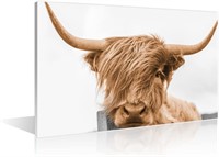 TUMOVO 1 Panels Brown Highland Cattle Picture Bath