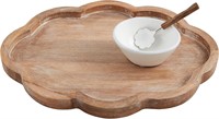 Mud Pie Scalloped Tray Serving Set  16 x 12.75  BR