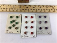 (22) Vintage Czech goldstone art glass buttons