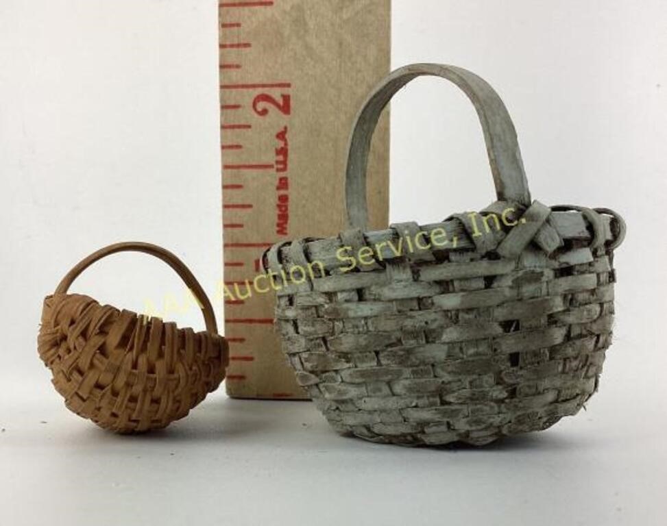 Antique miniature basket with original worn