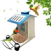 Solar Powered Bird Feeder with Lights  Outdoor Han