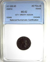 317-326 AD Crispus NNC MS62 AE Follis