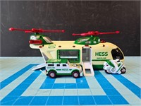 2001 Hess helicopter w/ motorcycle & cruiser