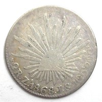 1863-ZSJS 2 Reales F Mexico