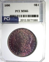1896 Morgan PCI MS65 Purple Toning