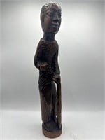 Man with cane wooden carved statue