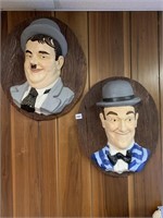 LAUREL AND HARDY 20" WALL PLAQUES