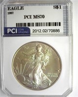 1997 Silver Eagle MS70 LISTS $1500