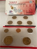 2001Denver US Mint uncirculated coin set