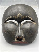 Wood carved tribal dance mask
