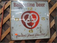 BALLANTINE BEER CLOCK SIGN -- NO PLUG