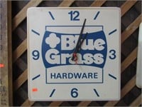 BULE GRASS HARDWARE CLOCK SIGN -- NO PLUG