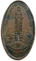1901 Elongated Penny Pan Am Expo Electric Tower
