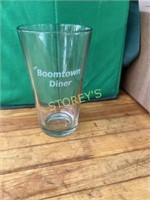 ~24 LG Boomtown Glasses & Green Bin w/