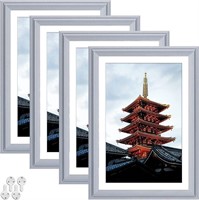 (Set of 4) 13x19 Grey Picture Frames
