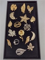 Vintage Leaf & Feather Brooches
