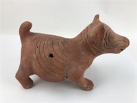 Pre-Columbian clay dog made in Colima, Mexico.