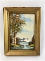 Vintage Small Original Landscape Oil Painting 6.5