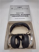 Vtg Lafayette Coaxial Stereo Headphones in OG Box