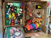 box lot of toys and die case
