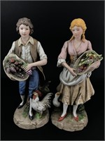 Pair of HOMCO Porcelain Figurines 10.5" H