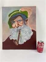 Original Oil On Canvas, Man With Pipe