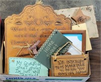 FLAT OF ASSORTED WOODEN SAYING SIGNS