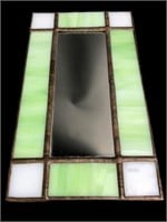 Small Leaded Stained Glass Hanging Mirror 7.25 x