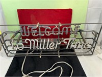 **MILLER TIME "WELCOME" NEON SIGN AS IS/PART WORKS