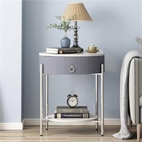 Marble Nightstand with Drawer