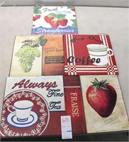 Reproduction Metal Signs set of 5