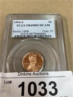 1994 – S graded Lincoln, head cent