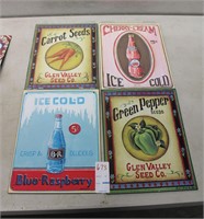 Reproduction Metal Signs set of 4