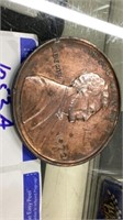 Large 1972 one cent piece