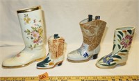 Lot: 4 Ceramic Riding Boot Planters