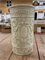 19 Inch Weller Pottery Ivory Umbrella Stand