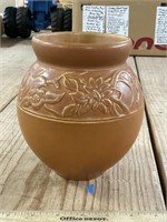 Weller Breton Pottery Matte Brown Sunflowers Vase
