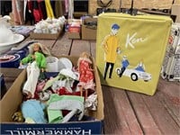 1962 Ken Doll Case and Two Barbie’s & Accessories