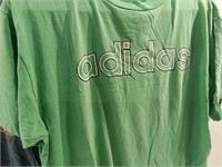 Blue Adidas Size L and Green Adidas Size XL