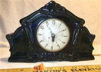 Cobalt Blue Opaque Mantle Clock Lanshire Movement