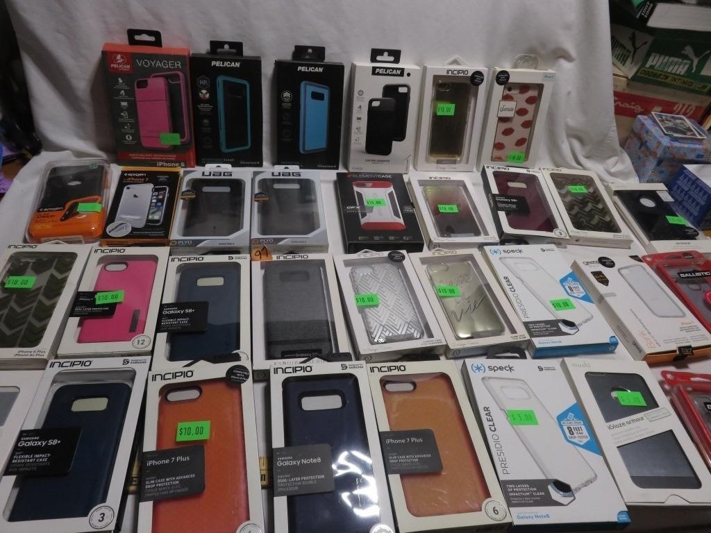 Lot of 33 Cell Phone Cases New in Box i Phone, Sam