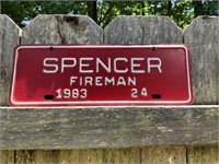 1983 SPENCER FIREMAN TAG